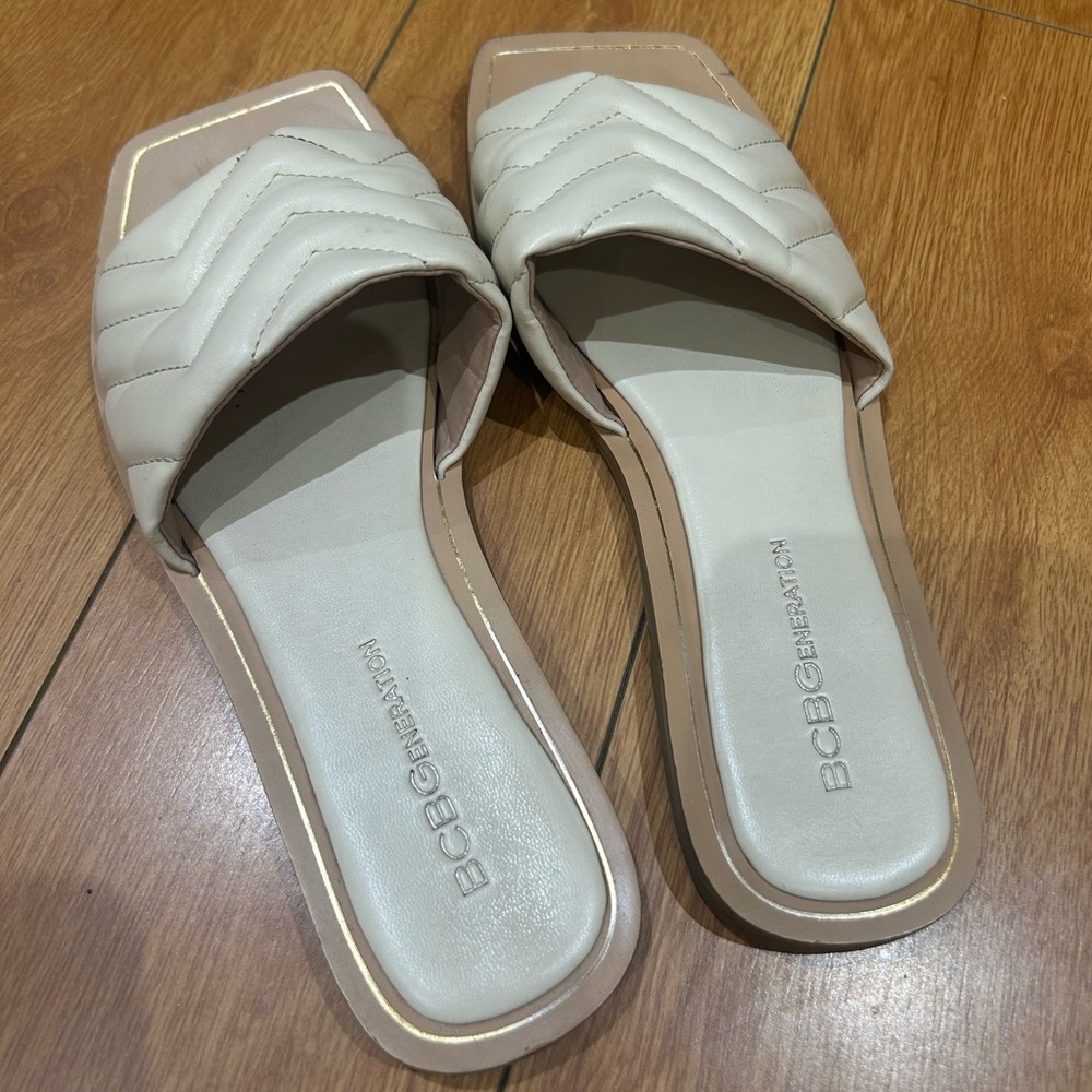 BCBG Ivory Slides, Size 7